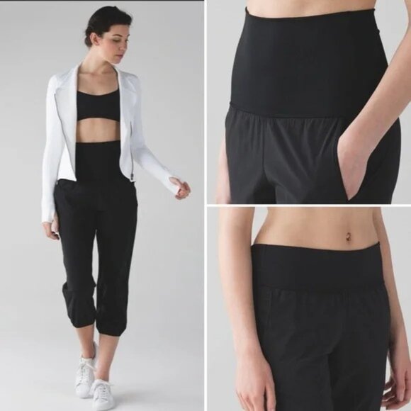 Lululemon OM Foldover Crop Harem Jogger Relaxed Fit Hi Rise Pants - Picture 1 of 16